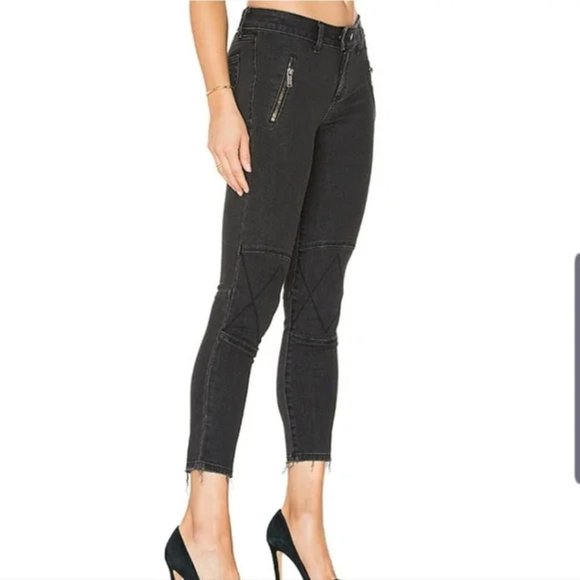 DL1961 x Jessica Alba Instasculpt Cropped Moto Skinny Jeans No.4 Mirage - Picture 2 of 4